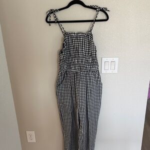 Black and White Gingham Jumpsuit